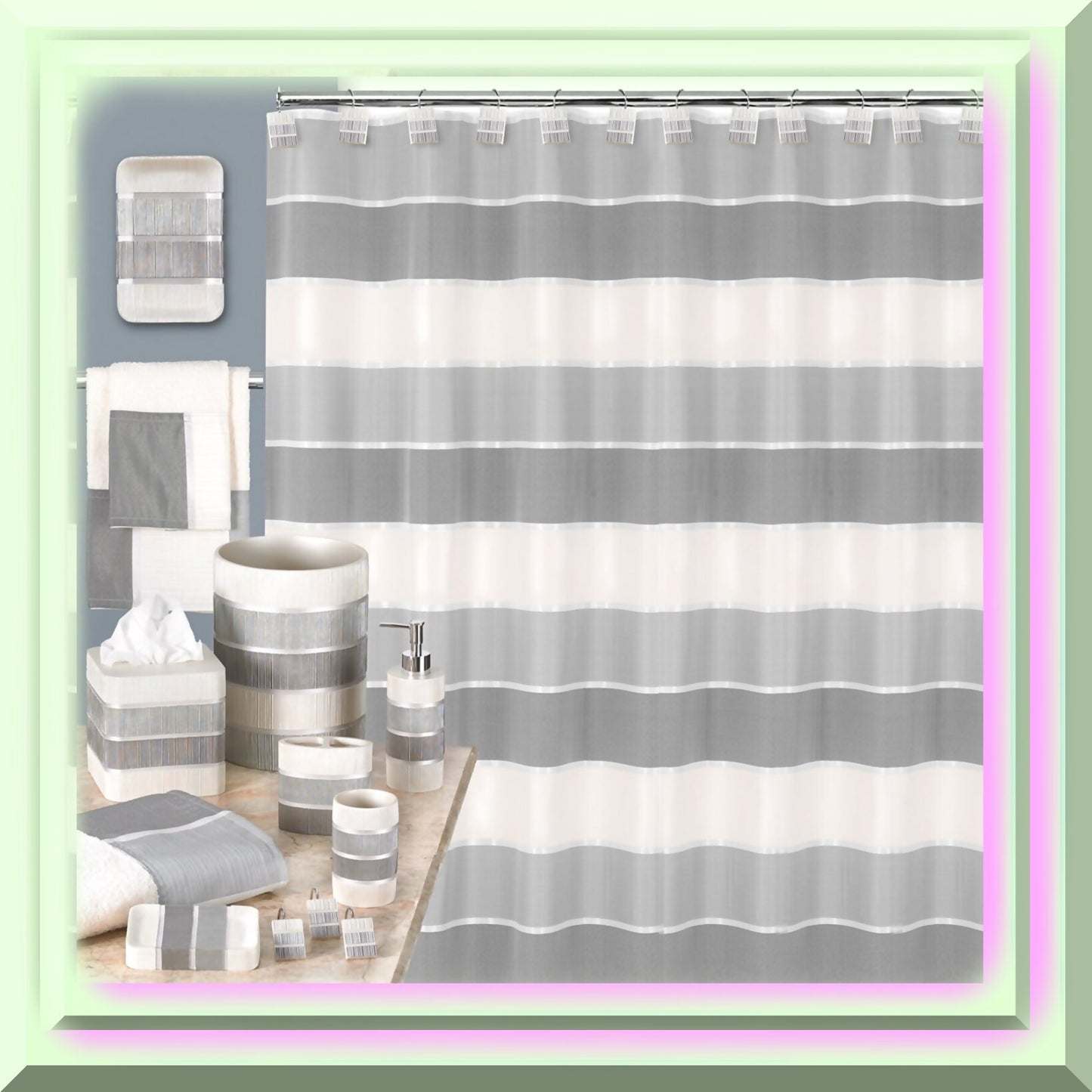 Modern Line Bathroom Rug Non-Slip Quick-Dry Bath Mat
