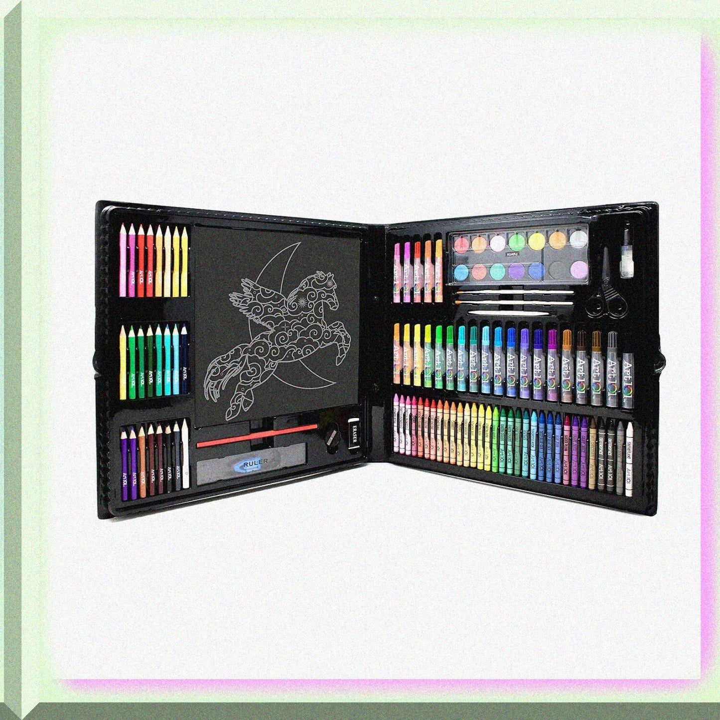 Art and Scratch Art Kit 126 Pieces Assorted Colors
