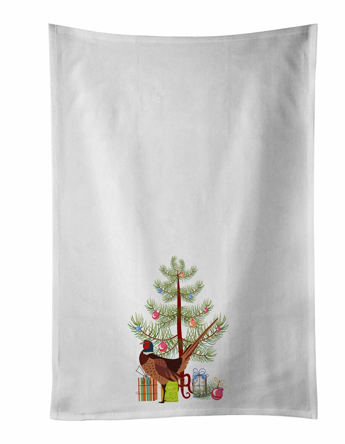 Ring-Necked Pheasant White Kitchen Towel Set of 2