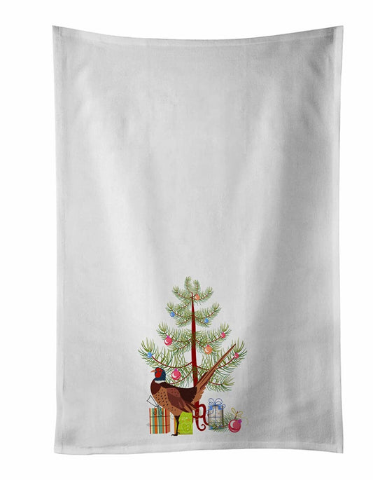 Ring-Necked Pheasant White Kitchen Towel Set of 2