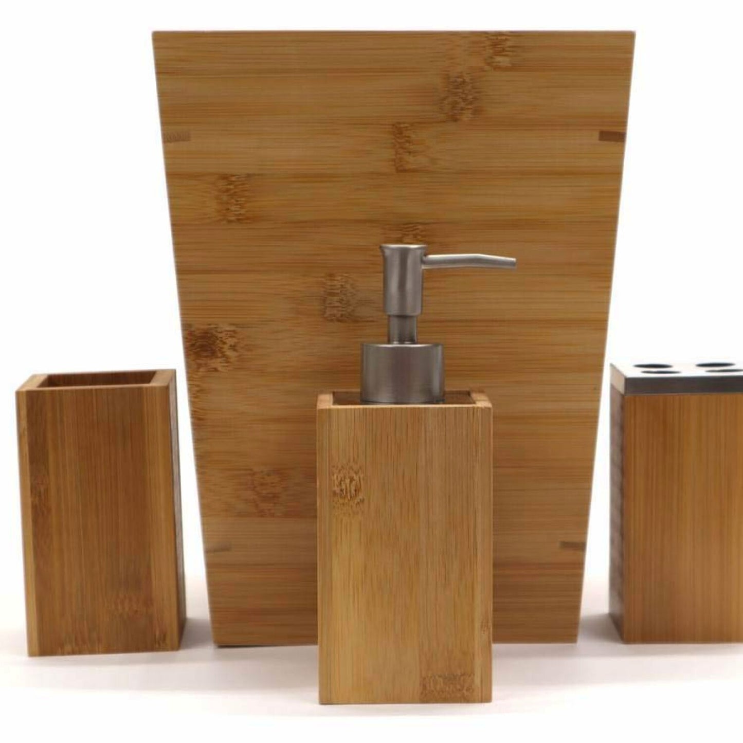 Bamboo 4 PC Bathroom Accessory Set