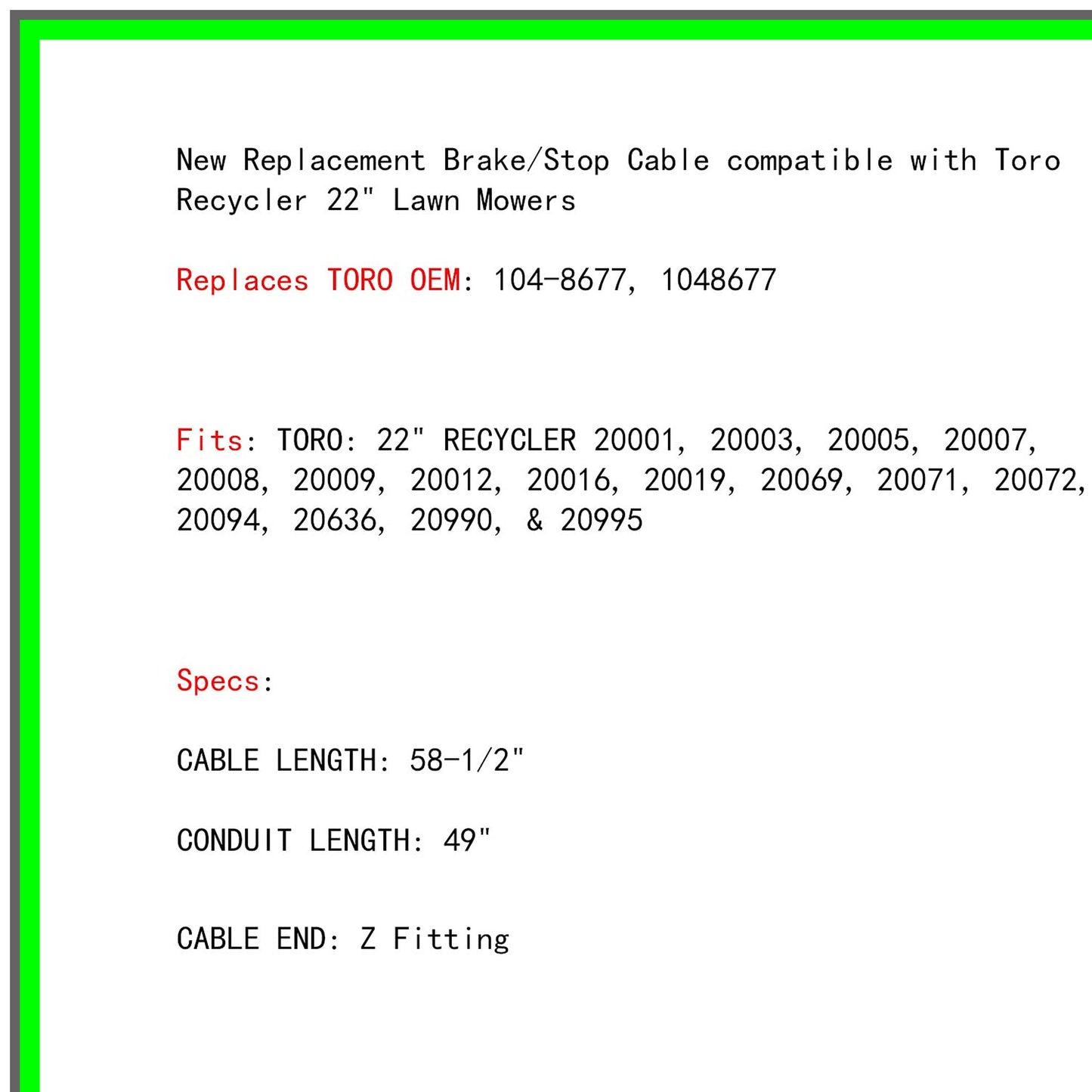 Toro Lawn Mower Cable Replacement Part for Efficient Grass Cutting
