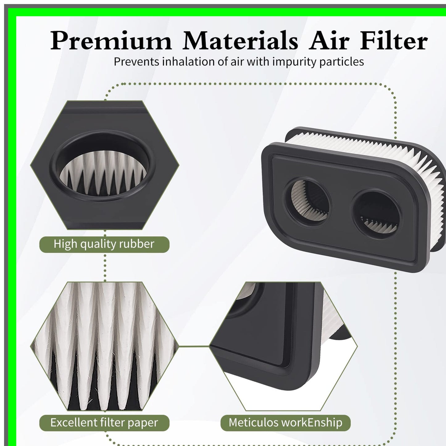 High-Performance Lawn Mower Air Filter Set for Engine Efficiency 2 Pack