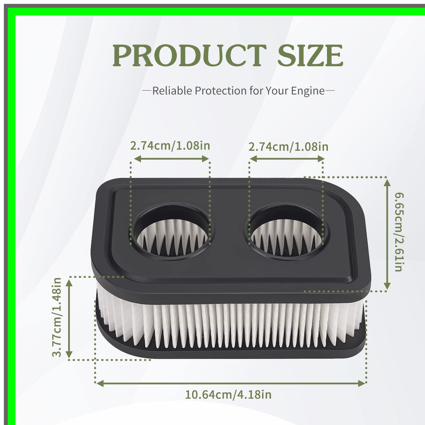 High-Performance Lawn Mower Air Filter Set for Engine Efficiency 2 Pack