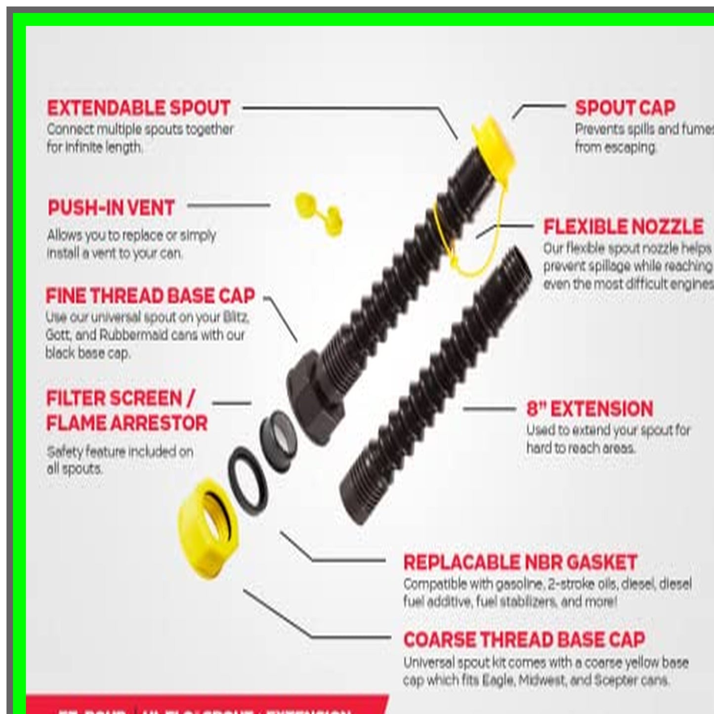 Hi-Flo Vent Spout Kit for Efficient Water Flow and Easy Installation