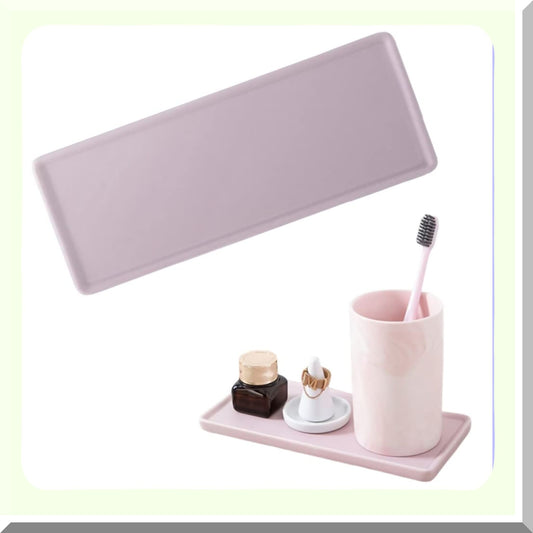 Ceramic Bathroom Sink Tray Pink 10.4"