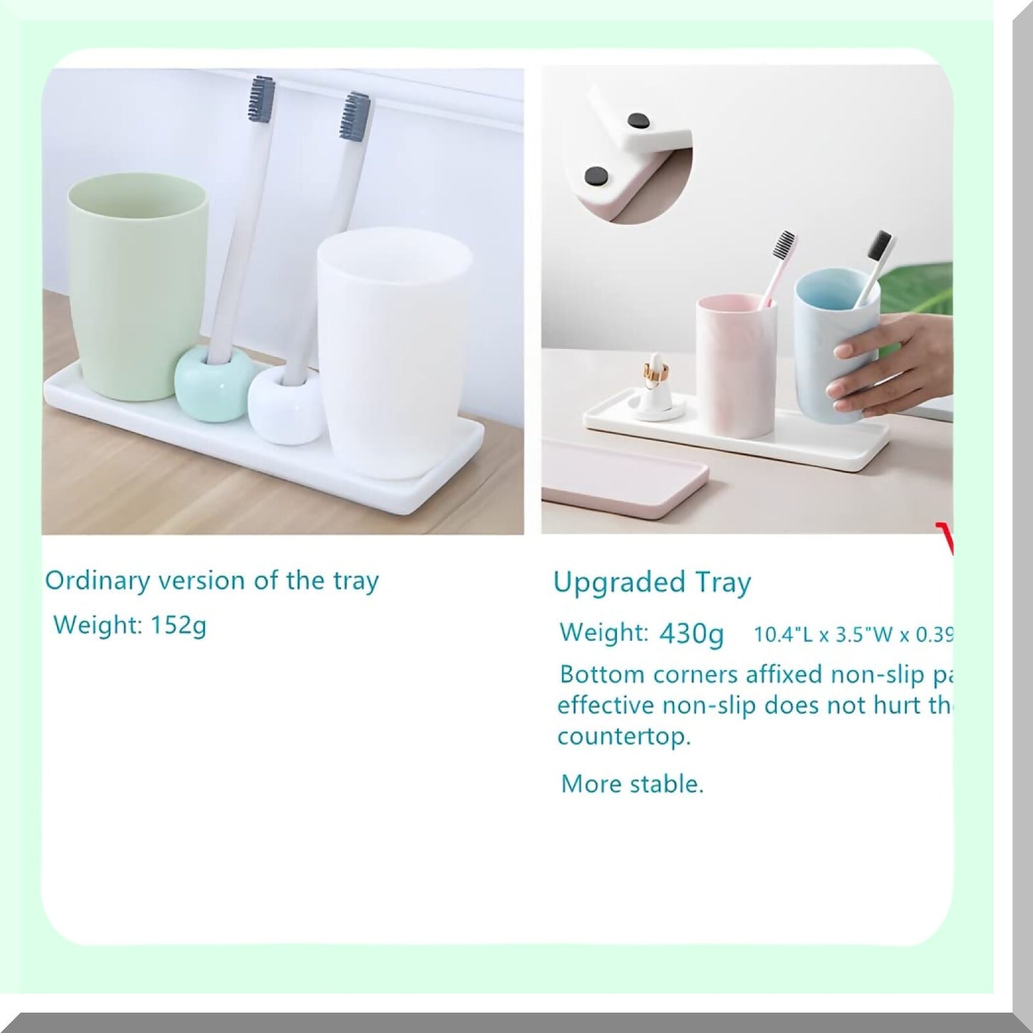 Ceramic Bathroom Sink Tray Pink 10.4"