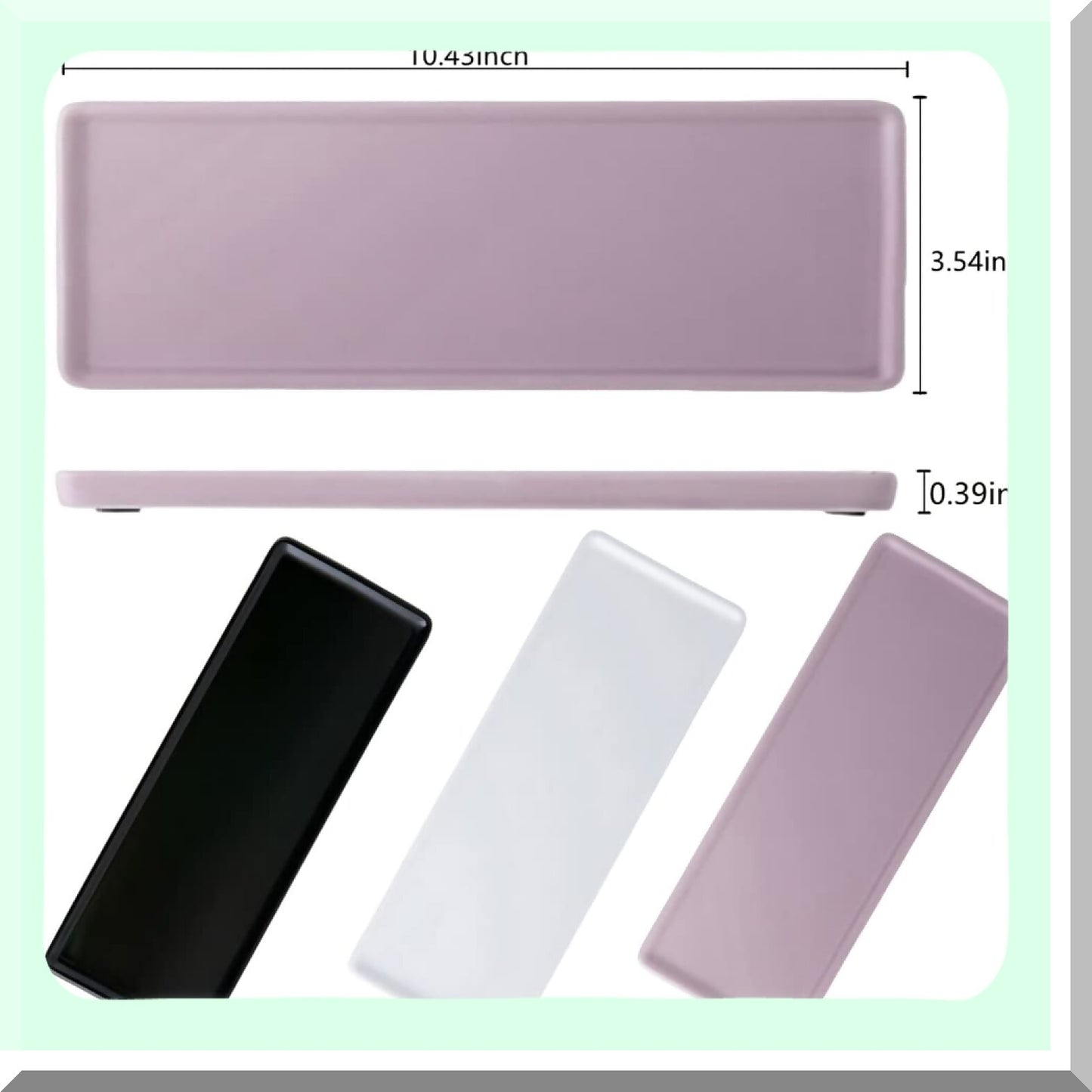 Ceramic Bathroom Sink Tray Pink 10.4"