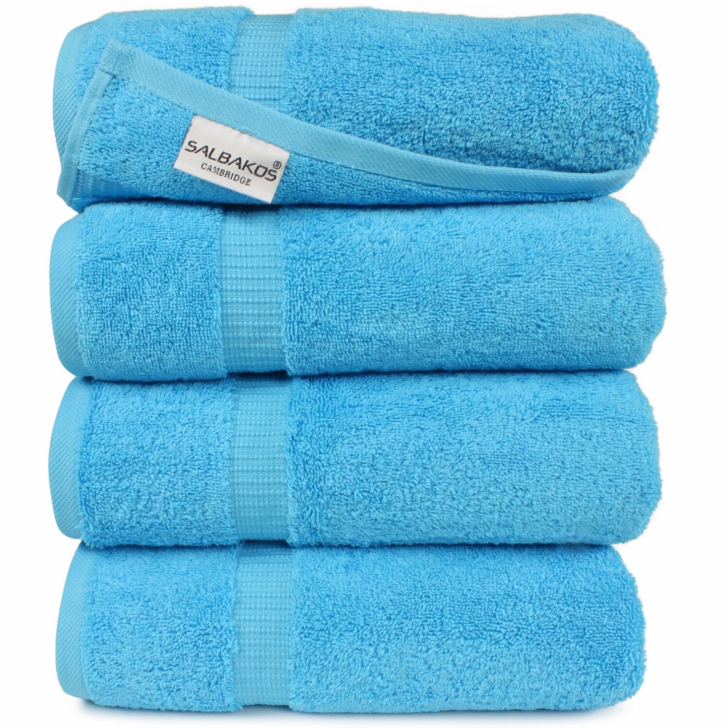Premium Turkish Cotton Bath Towels Set 4 Aqua 27"x54"