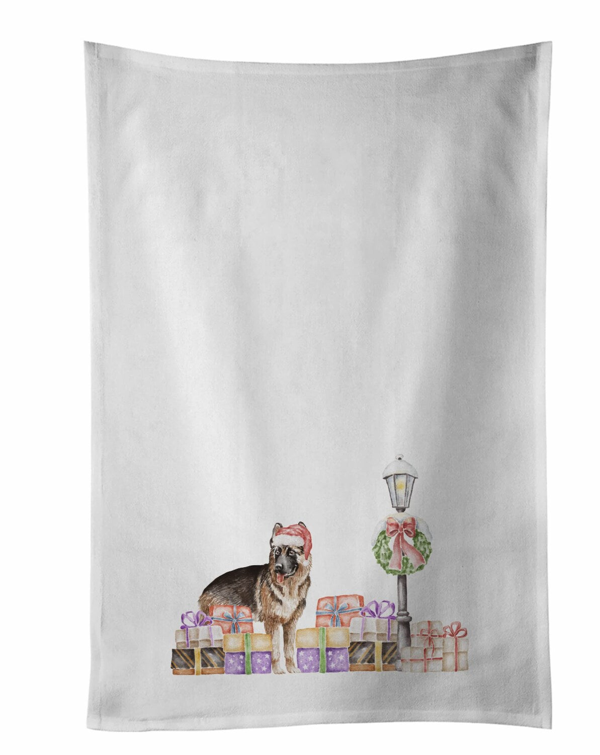 German Shepherd White Kitchen Towel Set of 2