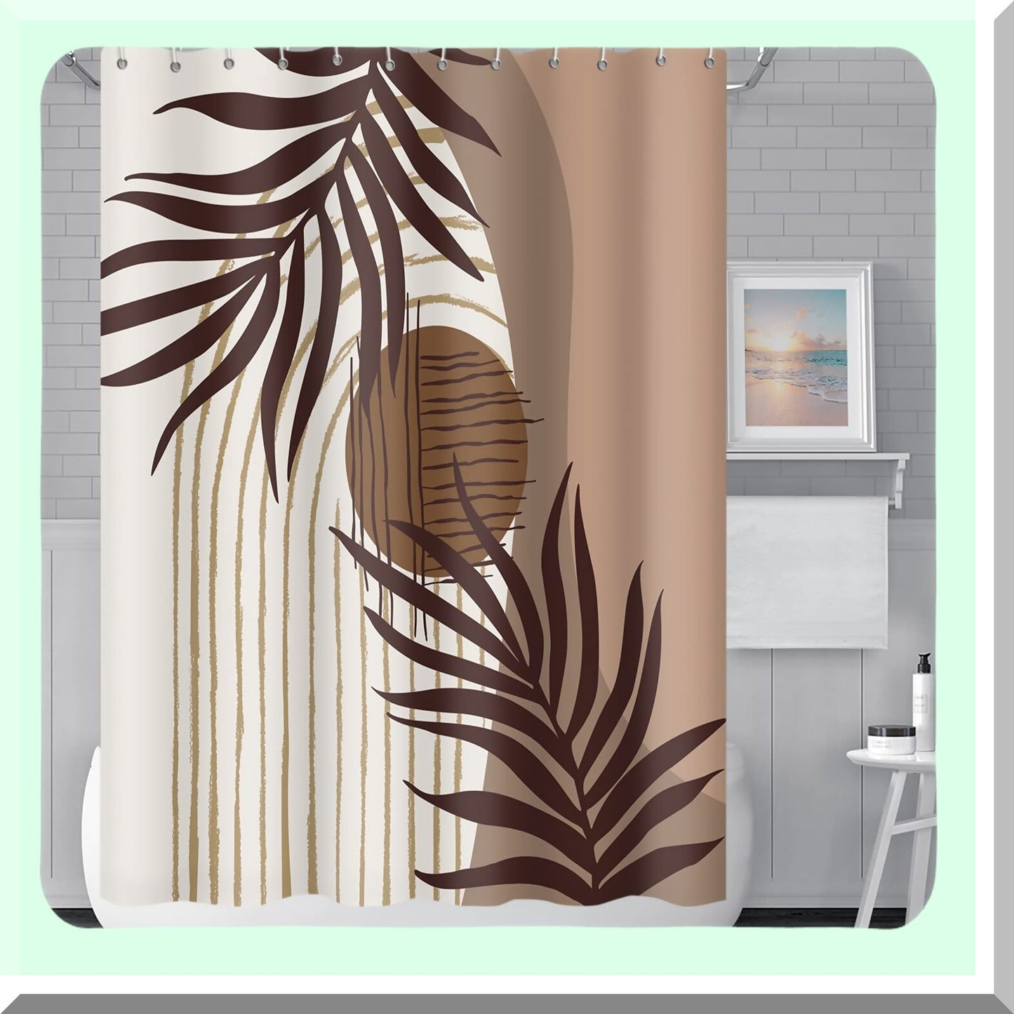 Abstract Boho Shower Curtain 72x72 Inch with Hooks
