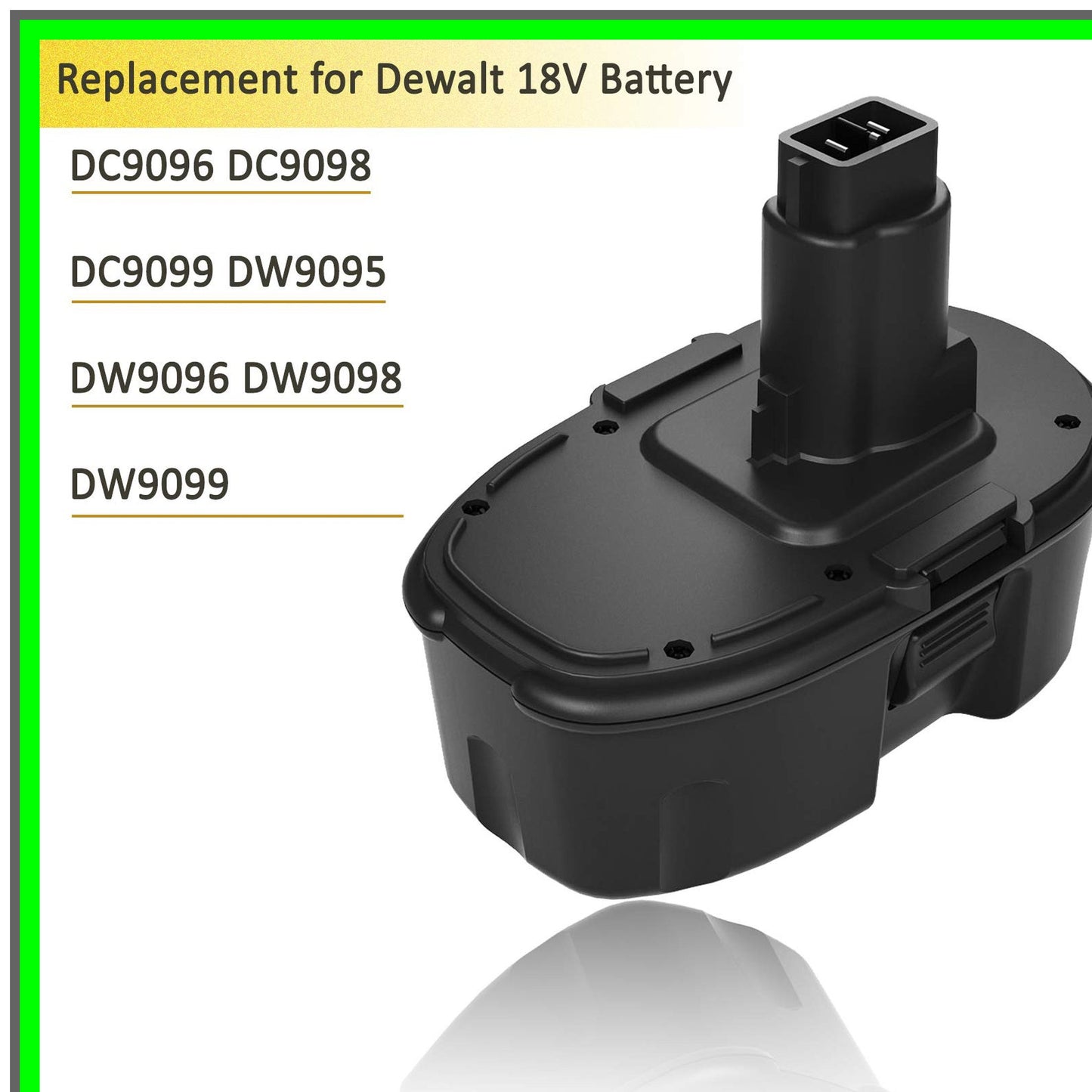 18V Ni-Mh Replacement Battery Pack for DC9098 DC9096 Compatible Devices