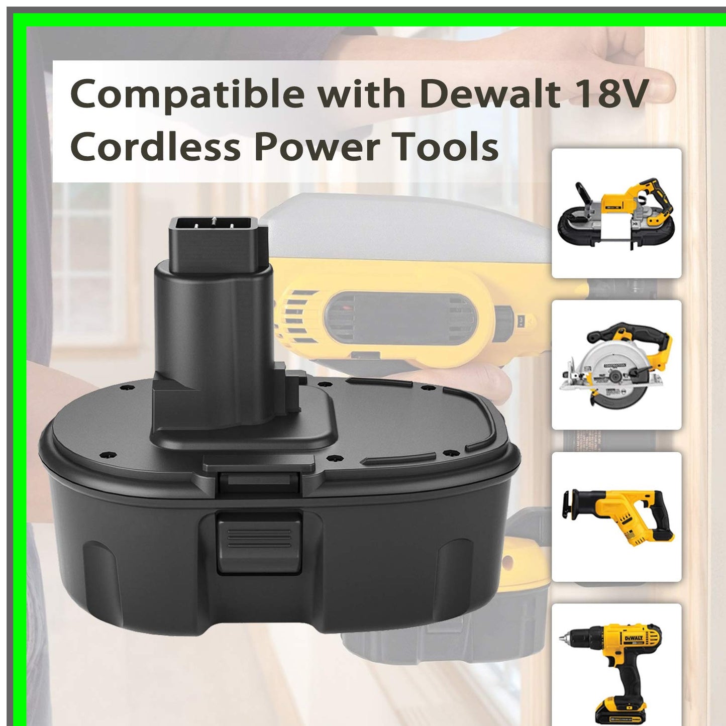 18V Ni-Mh Replacement Battery Pack for DC9098 DC9096 Compatible Devices
