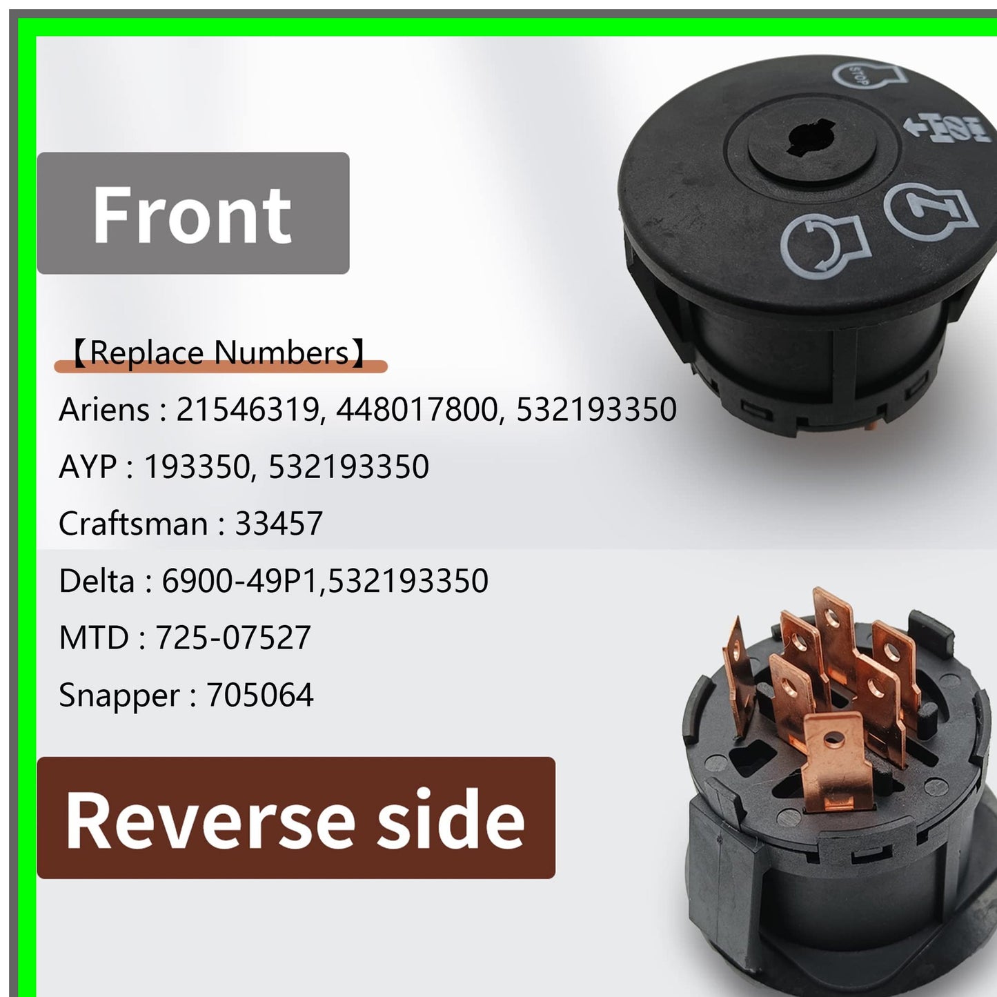 Lawn Mower Ignition Starter Switch with Dual Keys for Husqvarna and AYP