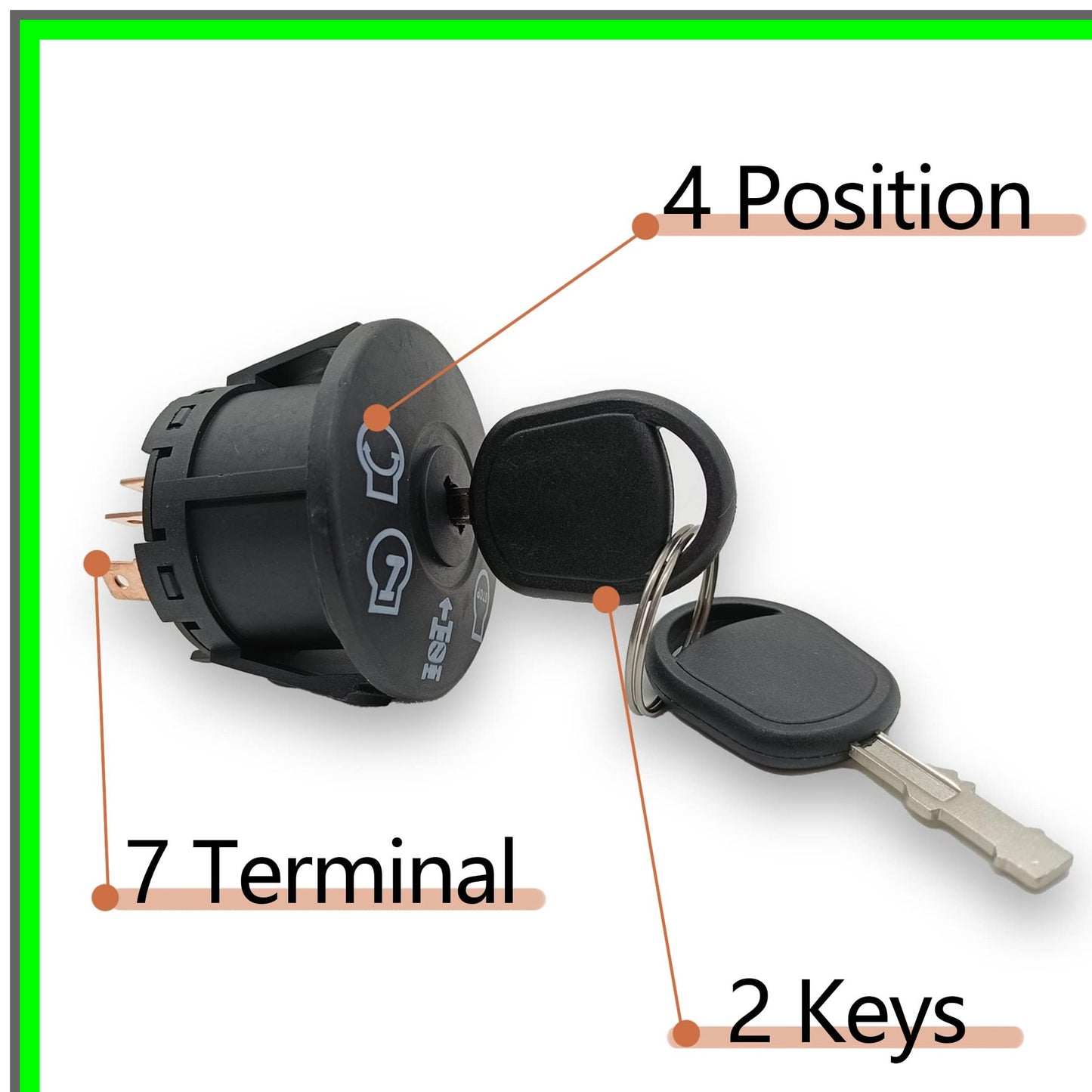 Lawn Mower Ignition Starter Switch with Dual Keys for Husqvarna and AYP