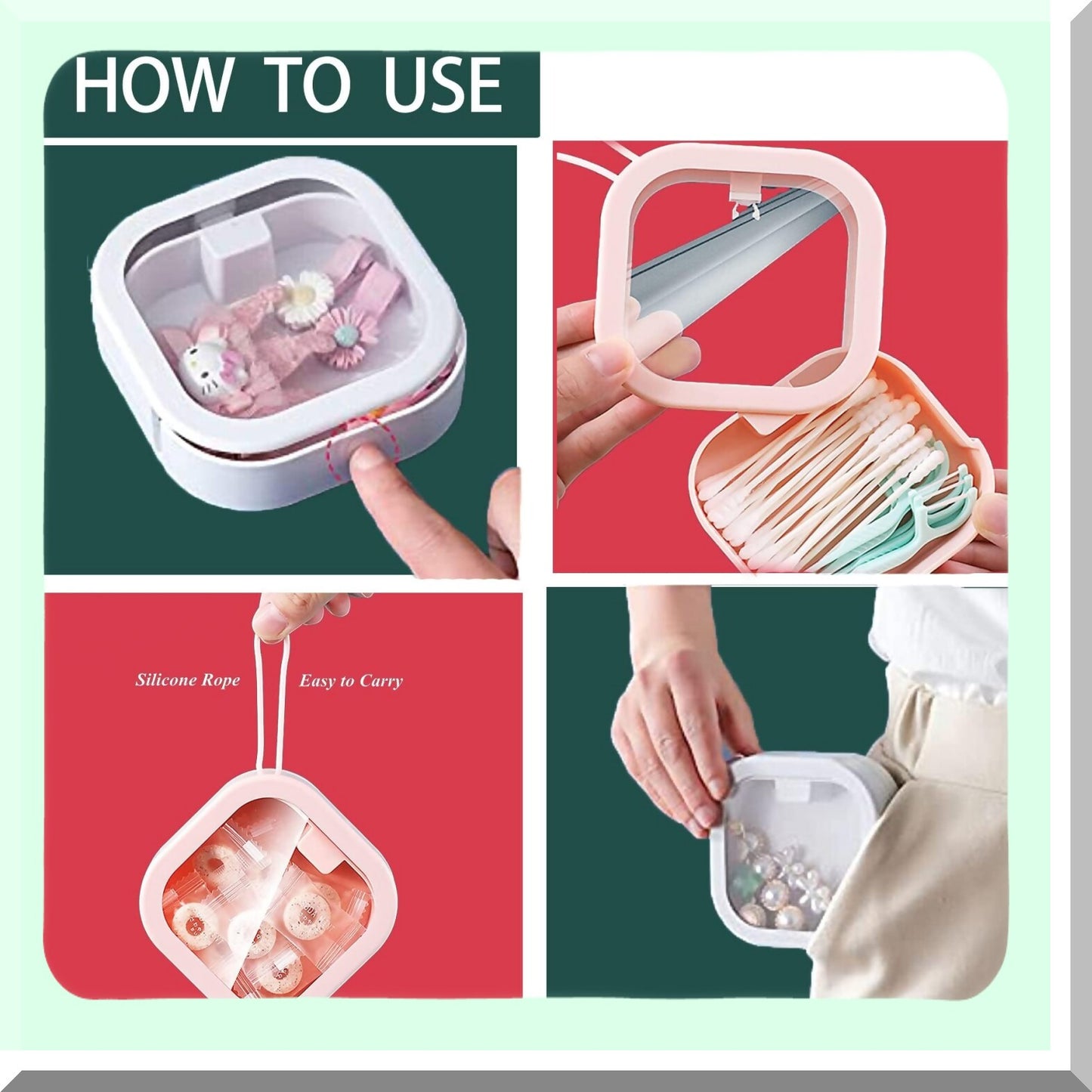 2pcs White Hair Tie Organizer and Qtip Holder