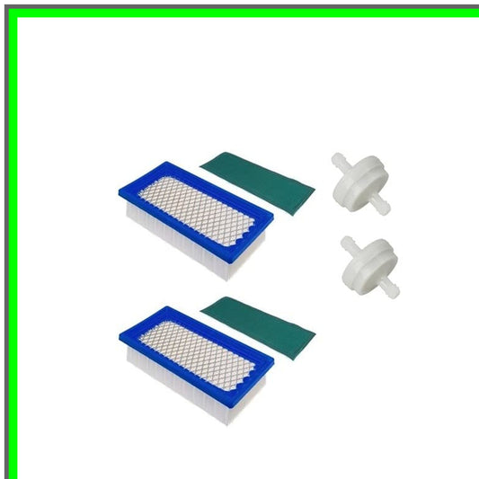 Dual Pack Air Filter and Pre-Filter with Fuel Filter Replacement for B&S Engines