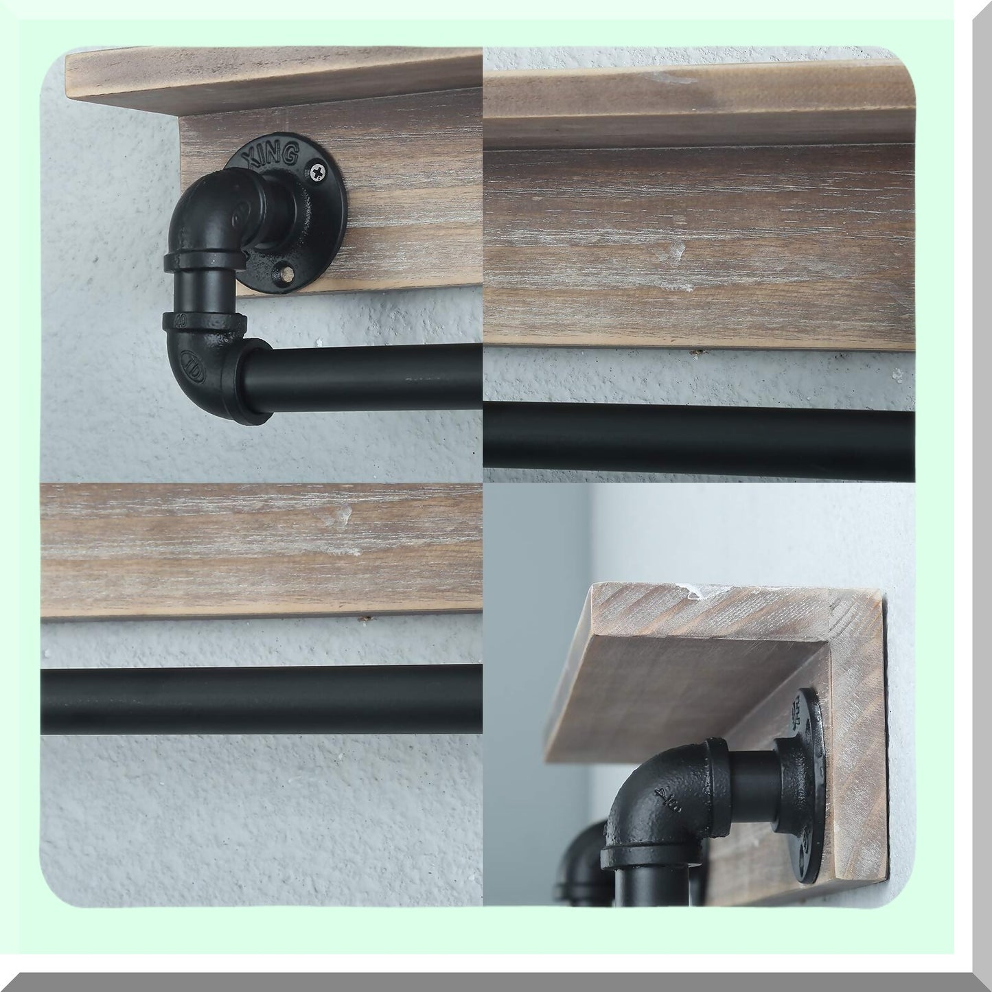 Industrial Pipe Wall Shelf with Towel Bar 20"