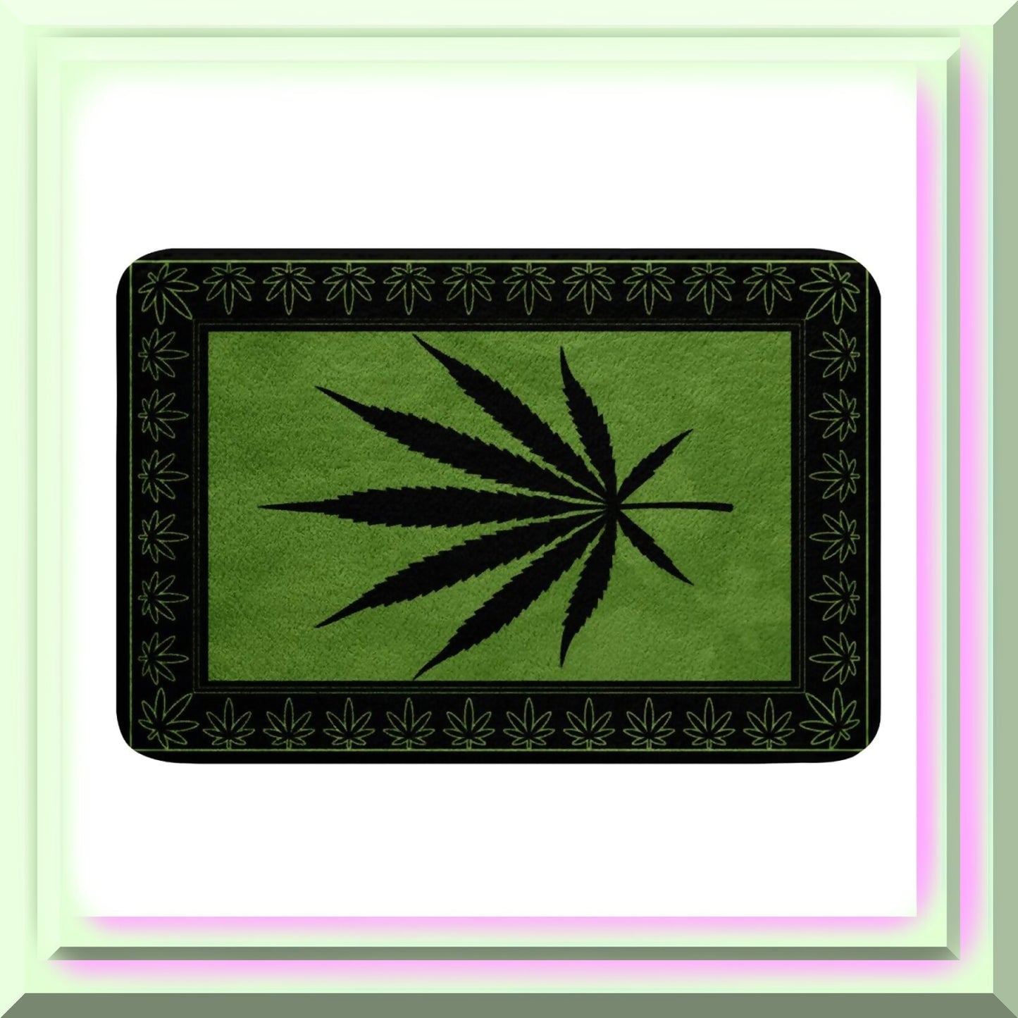 Marijuana Leaf Shaggy Absorbent Floor Mat 20"x32"