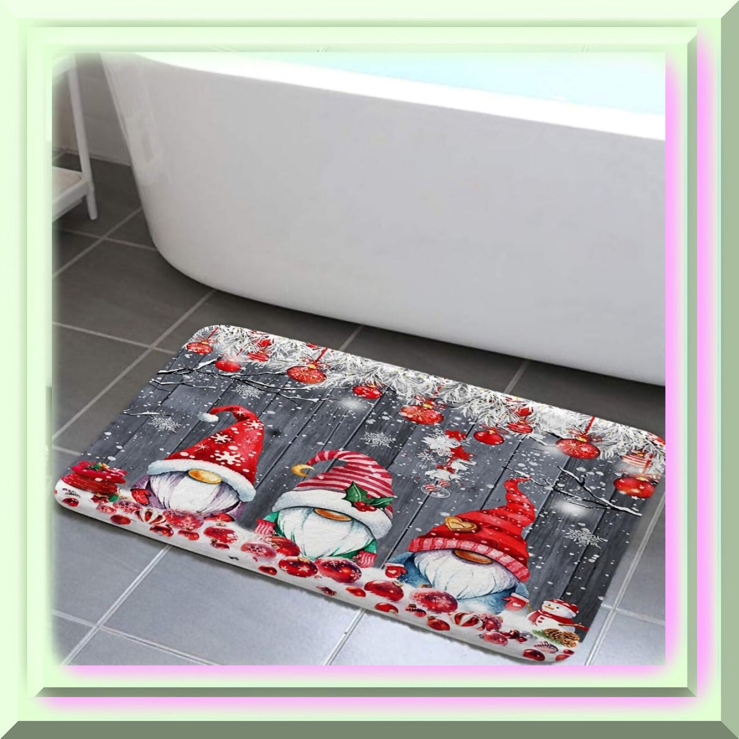 St.Patrick's Day Bath Rug 17x29 Non-Slip Green