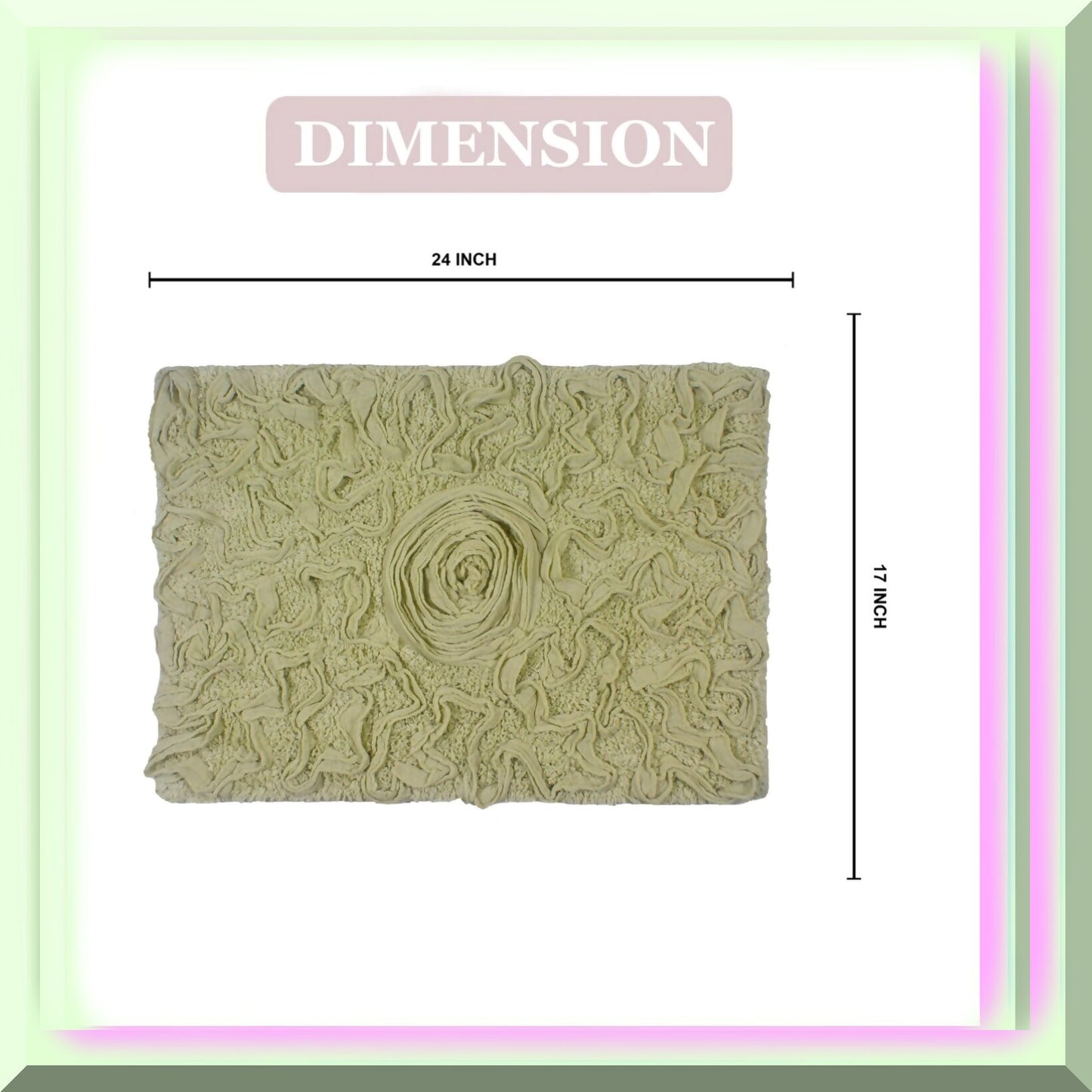 100% Cotton Bath Rug 17x24 Green