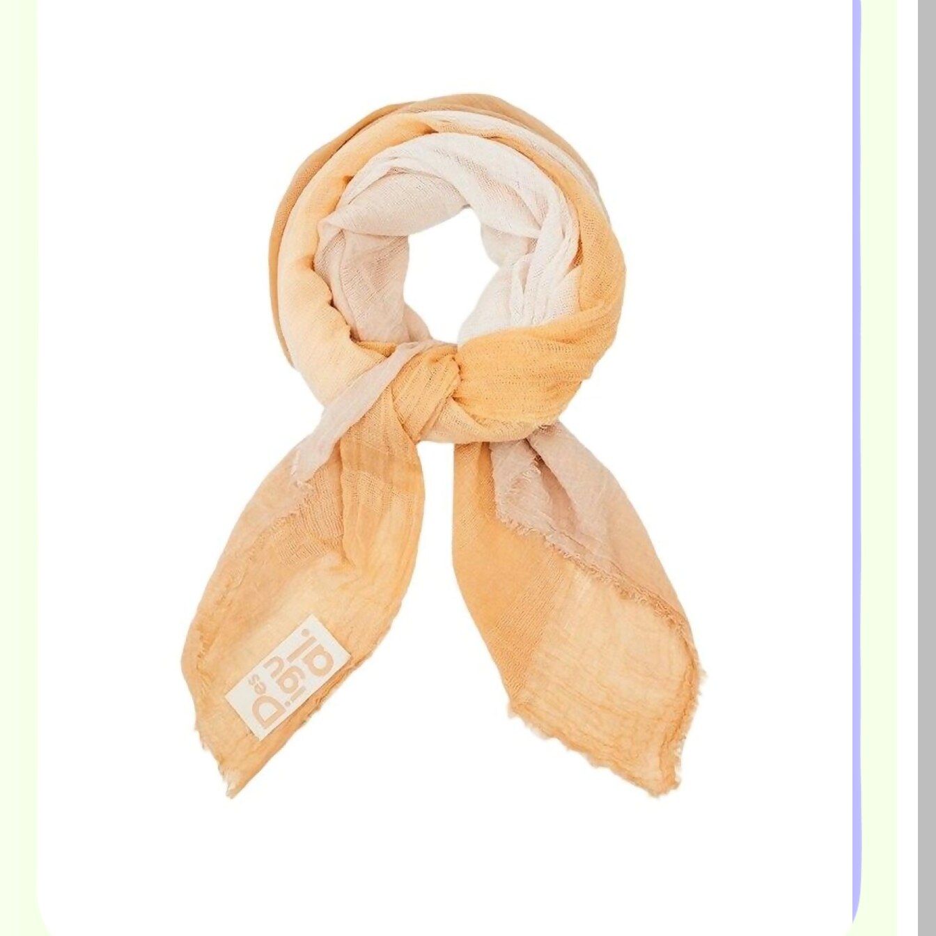 Fabric Rectangle Foulard Beige Crude White
