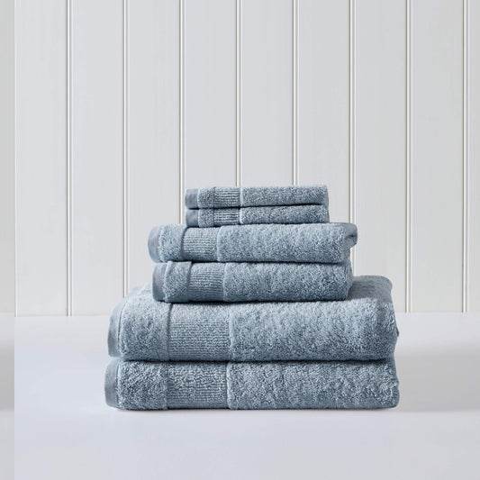 Island Retreat Blue 6-Piece Cotton Towel Set