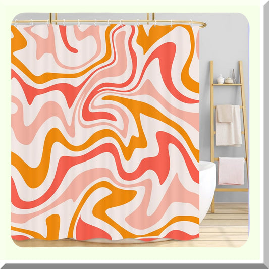 Orange Shower Curtain 72x72in with Hooks