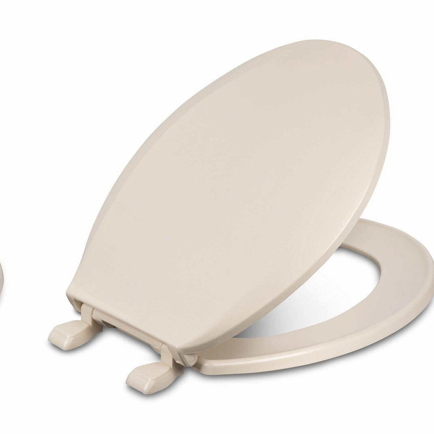 Plastic Round Tet Seat with Cover, Bone