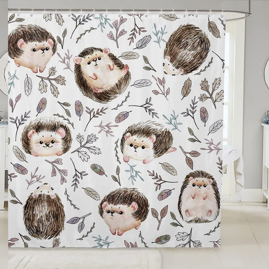 Hedgehog Animal Pattern Shower Curtain 72x72