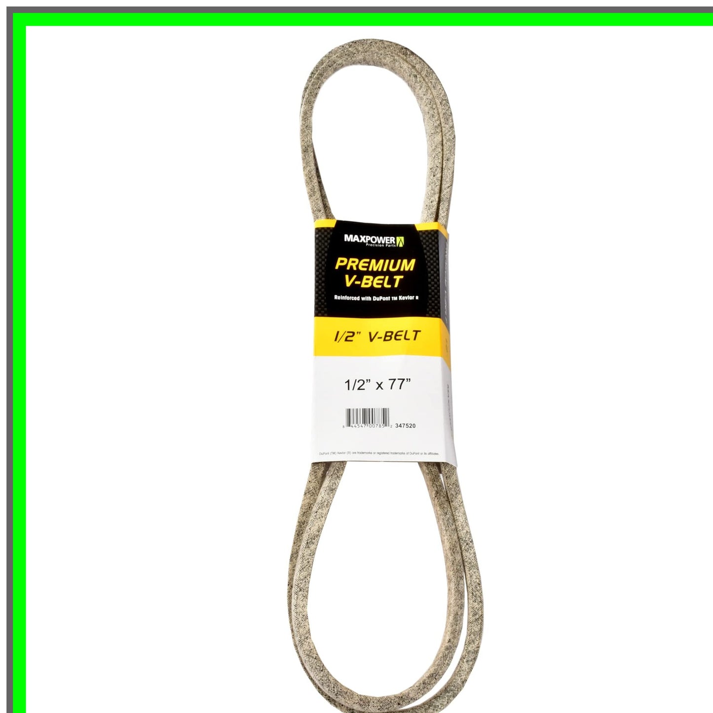 Kevlar Reinforced Heavy-Duty 1/2" x 77" Durable Belt for Tough Applications