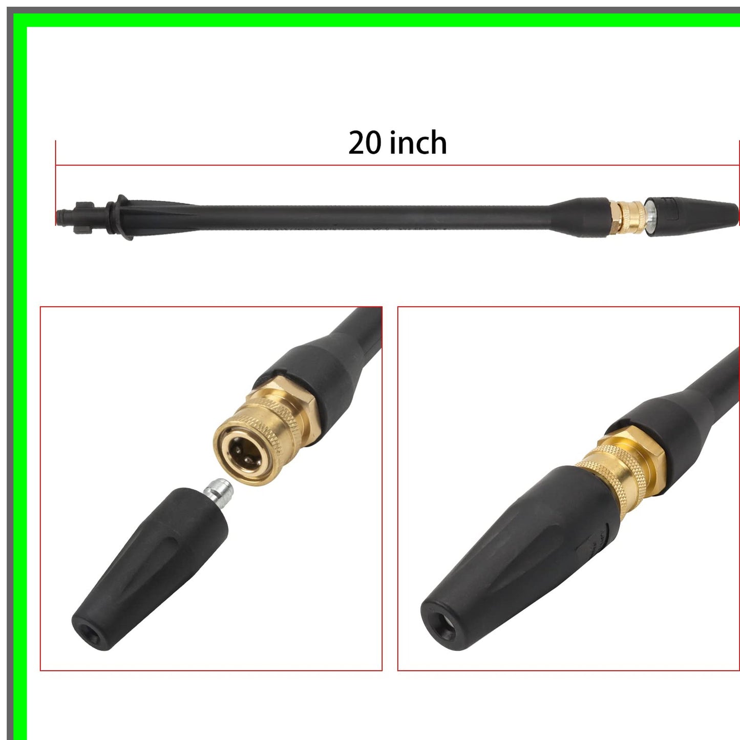 Versatile Pressure Washer Wand with Turbo Nozzle and 5 Spray Tips