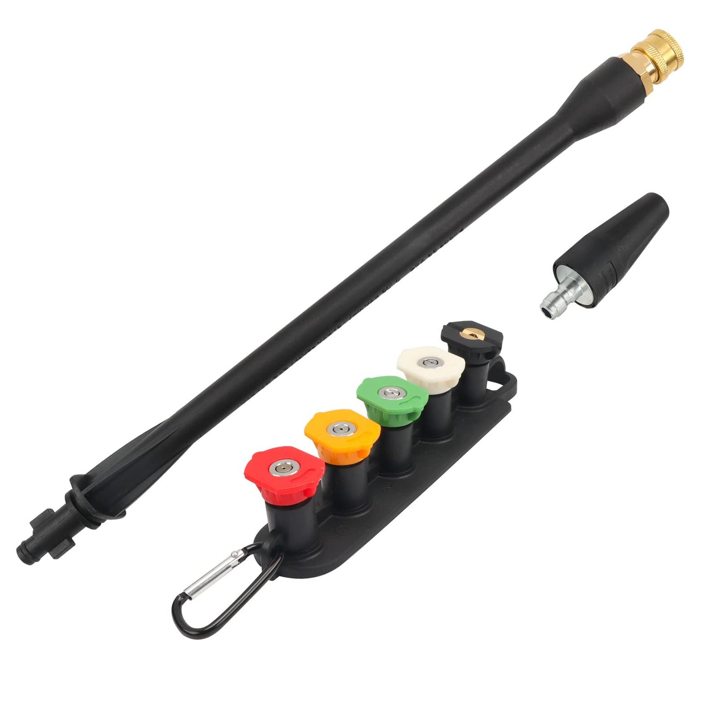 Versatile Pressure Washer Wand with Turbo Nozzle and 5 Spray Tips