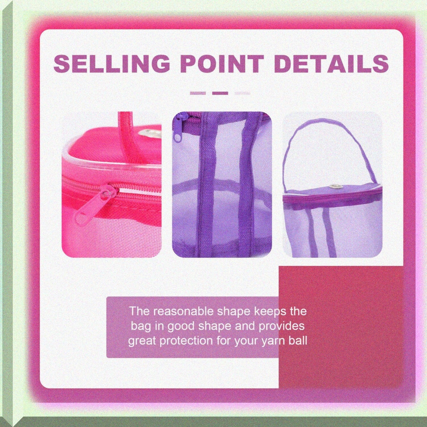 Wool Storage Bag for Yarn Balls Purple