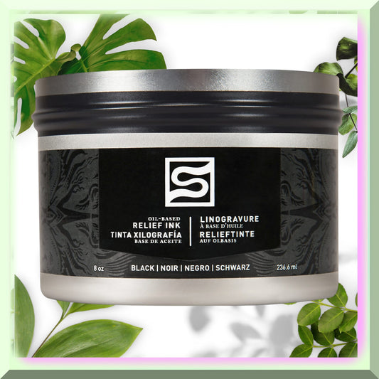 Relief Ink 8oz Black for Block Printing