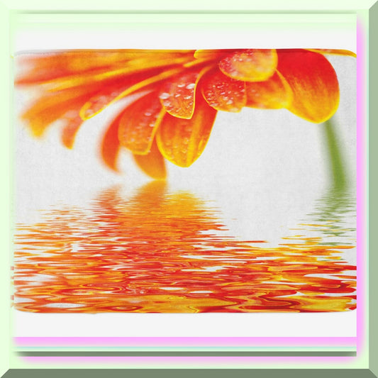 Flower Bath Mat, Orange, 30.2" x 20"