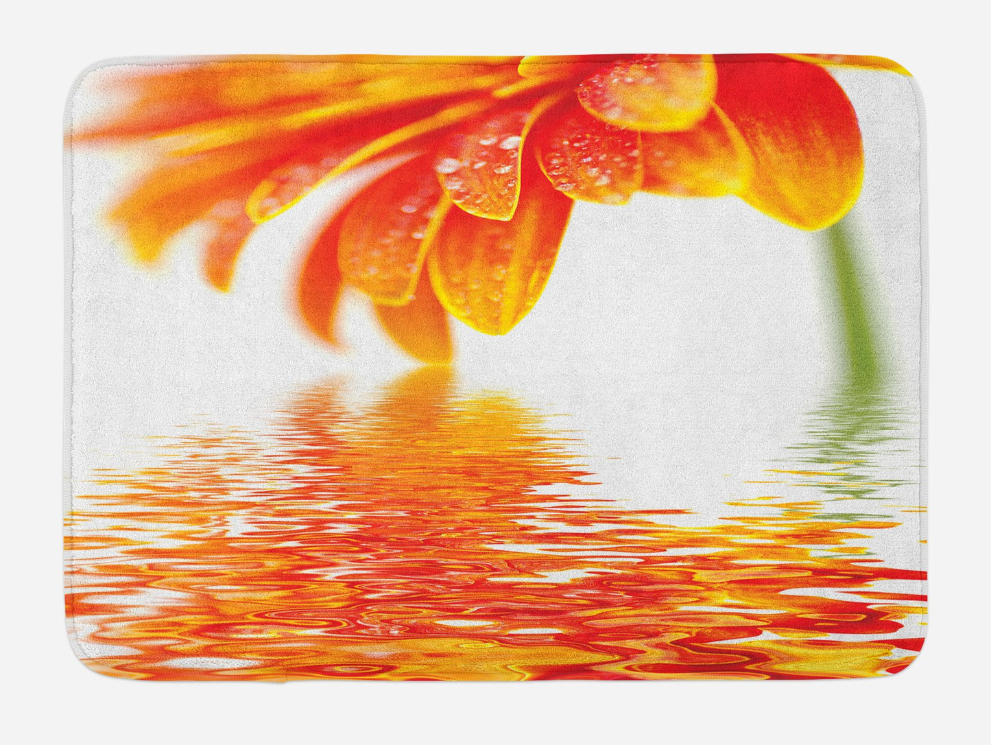 Flower Bath Mat, Orange, 30.2" x 20"