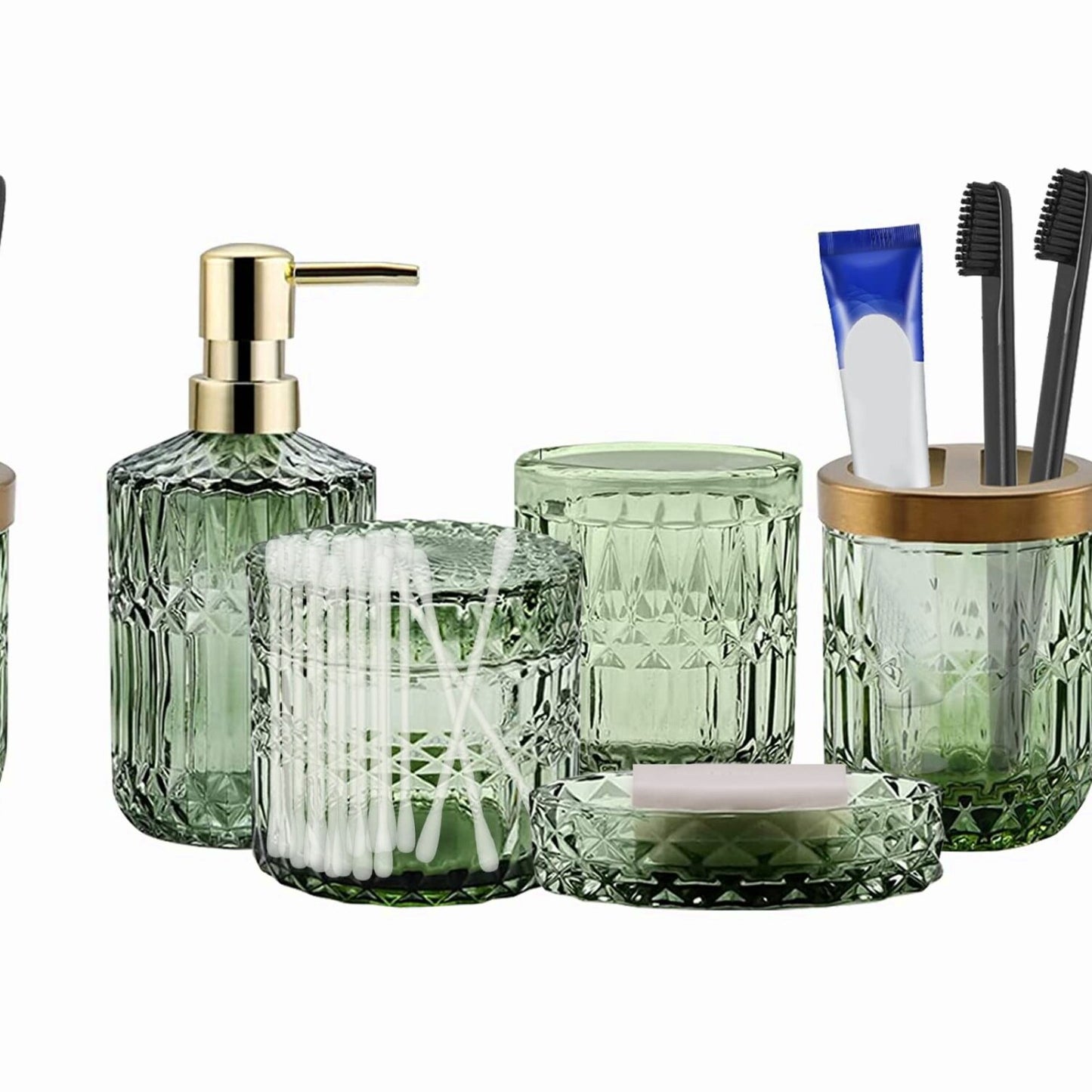 5PCS Green Bathroom Accessories Set