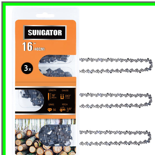 16-Inch Chainsaw Chain 3-Pack for Milwaukee M18 and Compatible Models