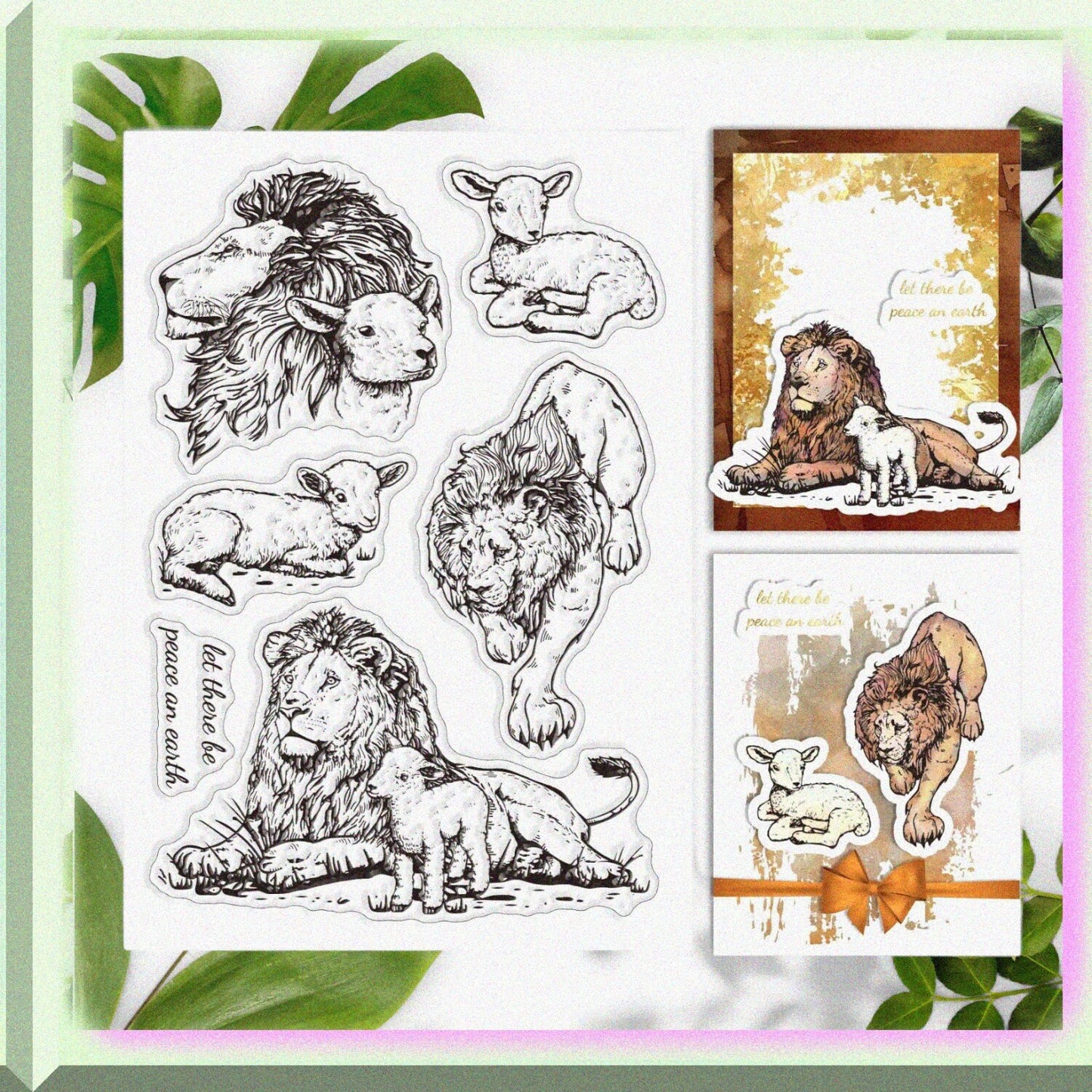 Animal Theme Sheep and Lamb Silicone Clear Stamp 4.3x6.3 inches