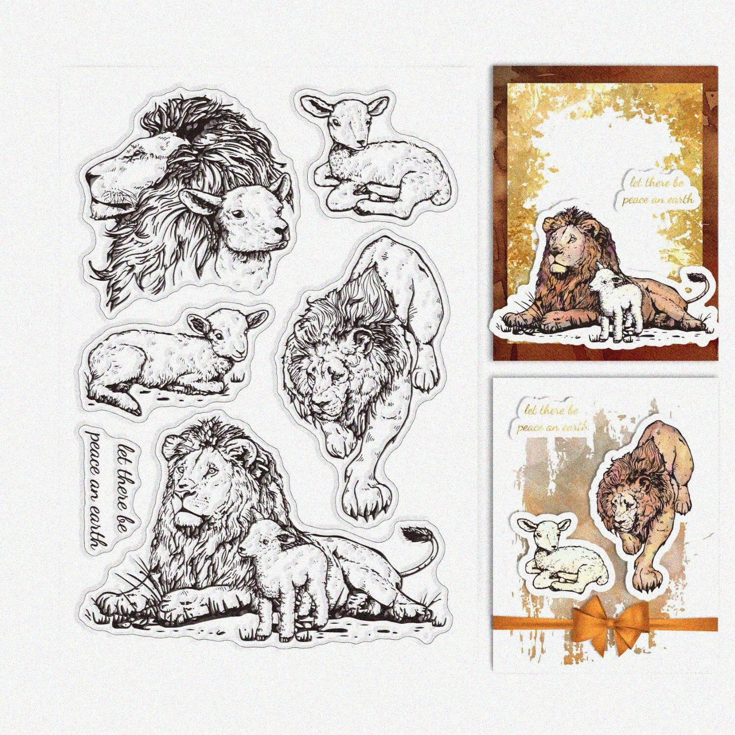 Animal Theme Sheep and Lamb Silicone Clear Stamp 4.3x6.3 inches