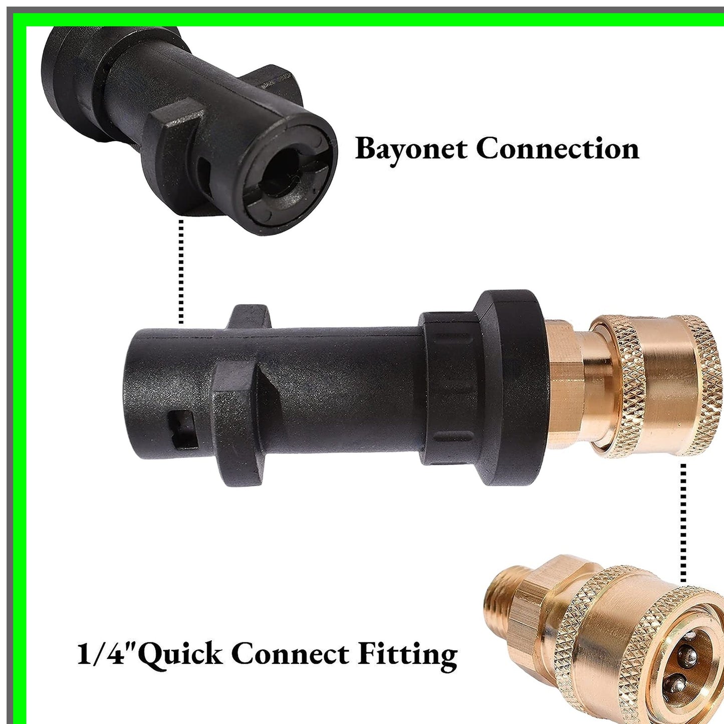 Karcher Pressure Washer Gun Adapter for Quick Connect Foam Gun Fittings