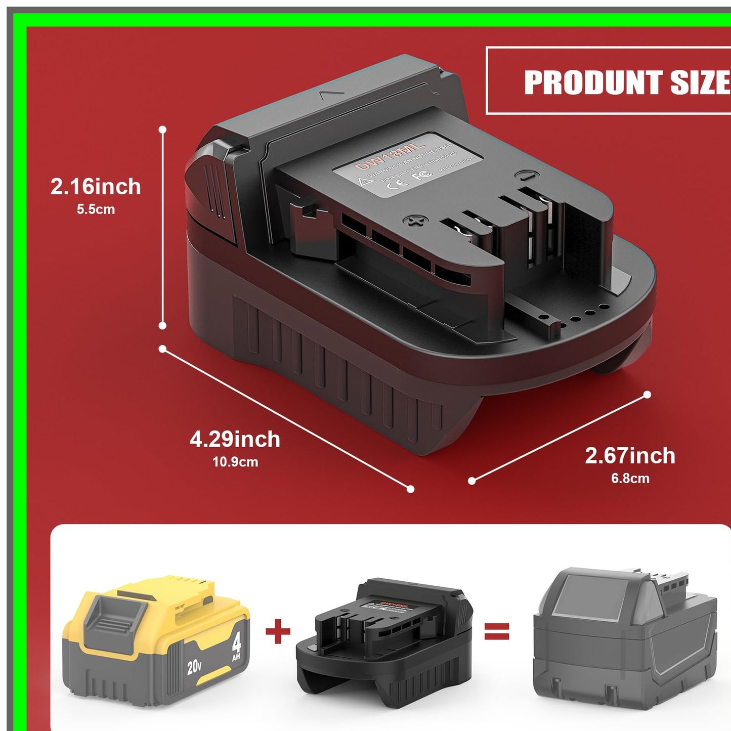 Milwaukee 18V M18 Battery Adapter for 20V Lithium Power Tool Conversion