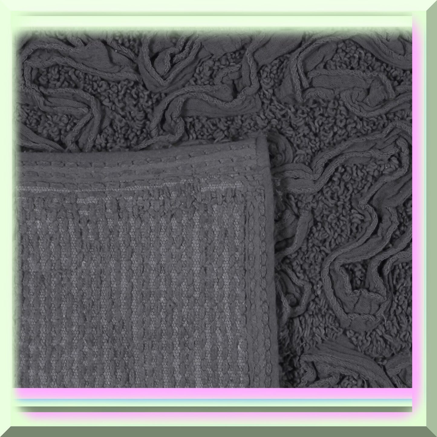 100% Cotton 20x20 Gray Bath Rug