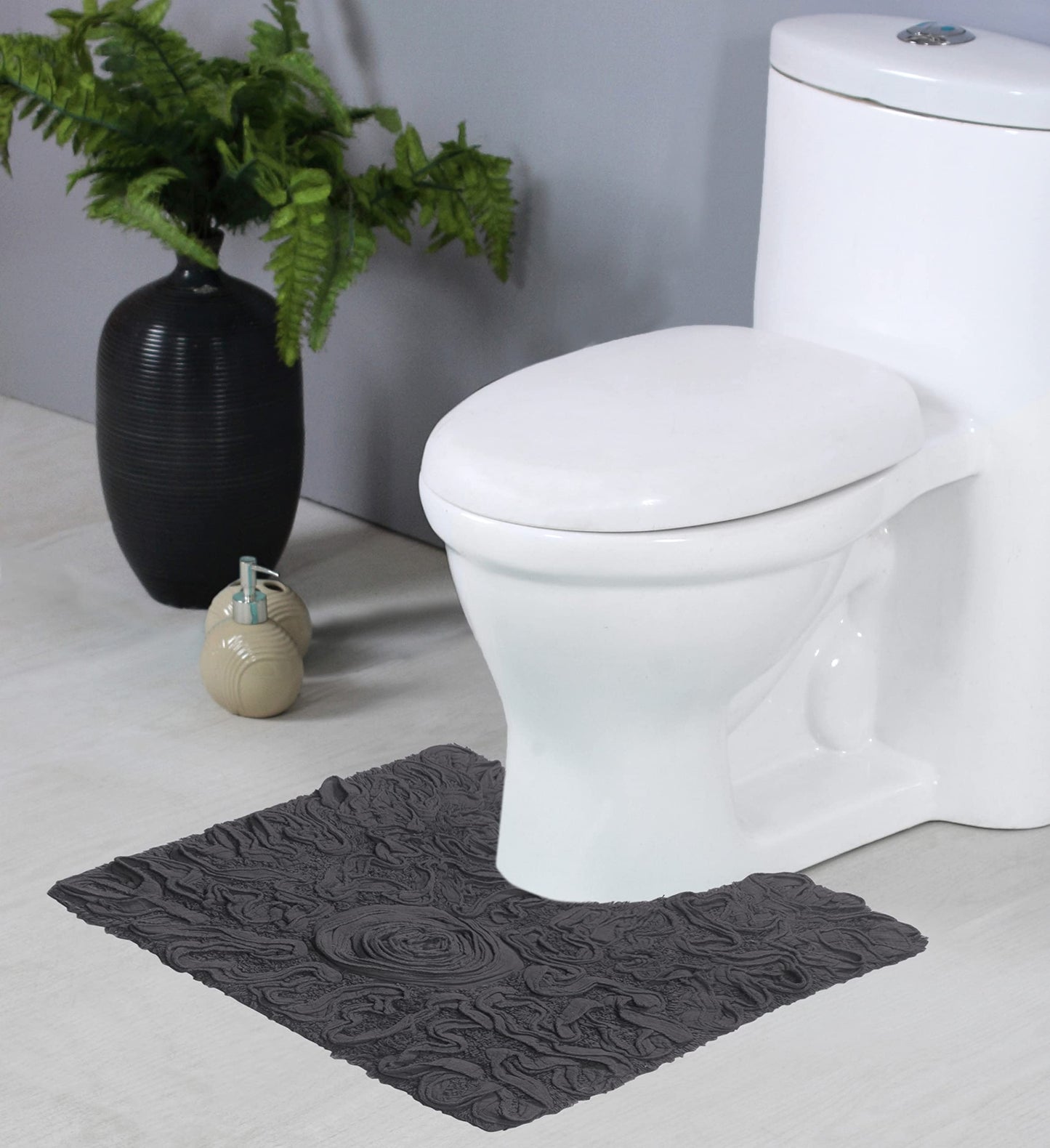 100% Cotton 20x20 Gray Bath Rug