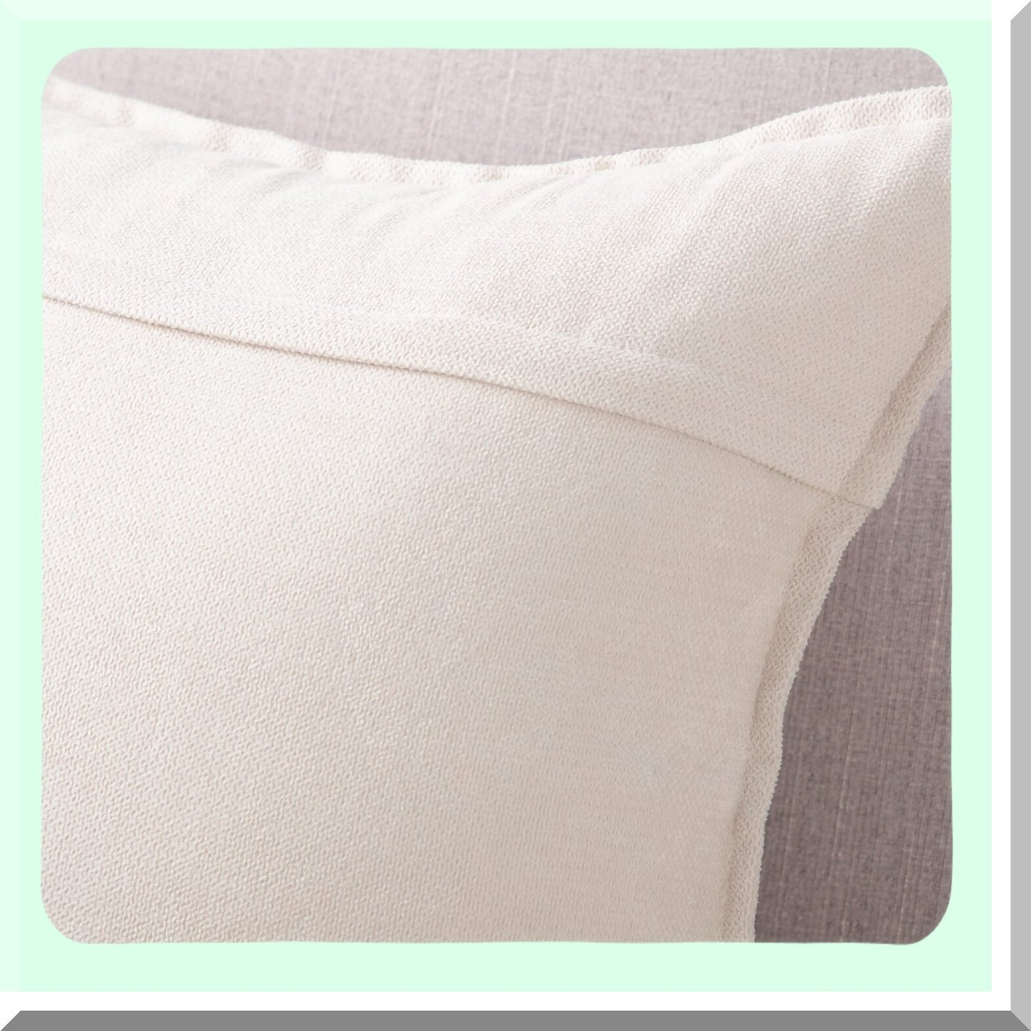 Ivory Chenille Soft Pillow Covers - Set of 2 20x20 Inch Decorative Cushion Shell for Sofa & Bedroom - Short Throw Pillow Cover