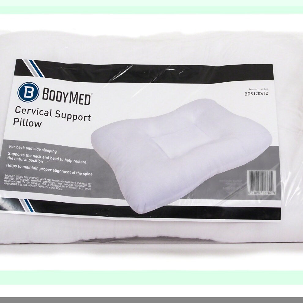 OrthoRest Comfort Pillow - Medium Support, White - Ergonomic Design for Neck and Shoulder Pain Relief - Hypoallergenic and Washable Cover