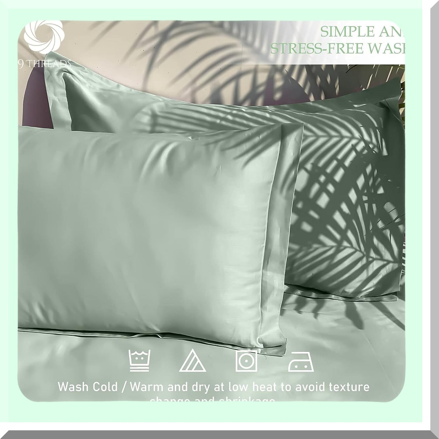 Luxury Green Cotton Sateen Bed Sheets - 400 Thread Count Deep Pocket Full Size - Crisp Cool & Strong Bed Linen - Breathable Soft Bedsheets