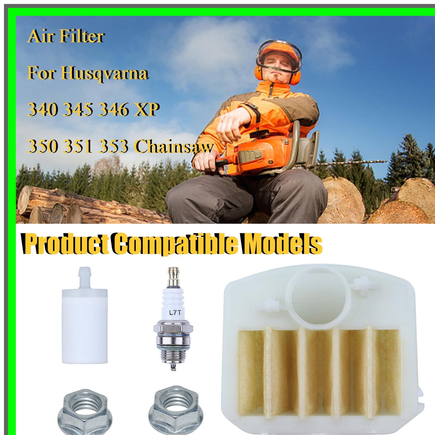 Husqvarna Chainsaw Essential Parts Kit: Air Filter, Fuel Filter, Spark Plug