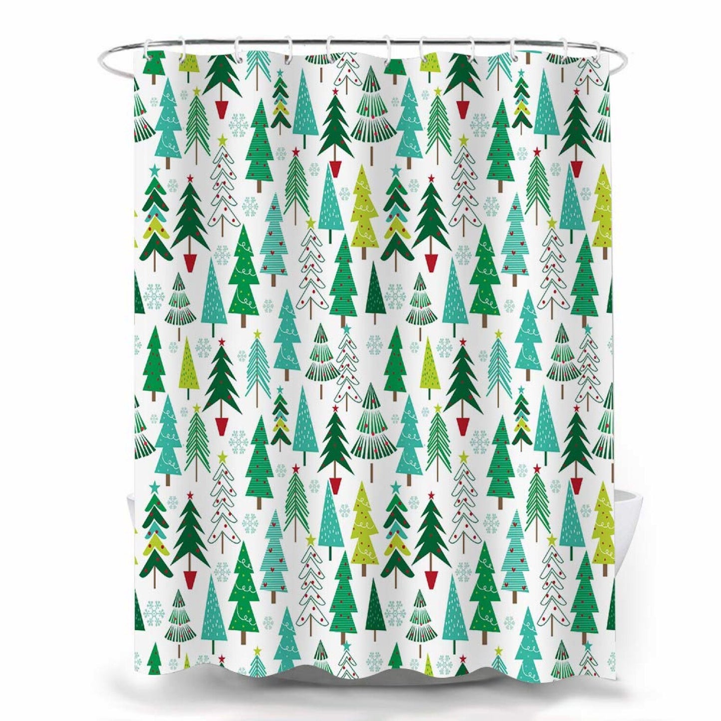 Tree Shower Curtain Green 72x72 inch Waterproof Polyester